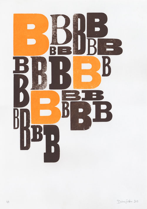 Orange B letterpress print