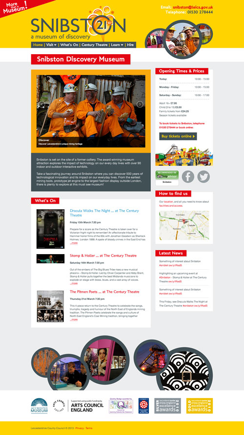 Snibston Discovery Museum website